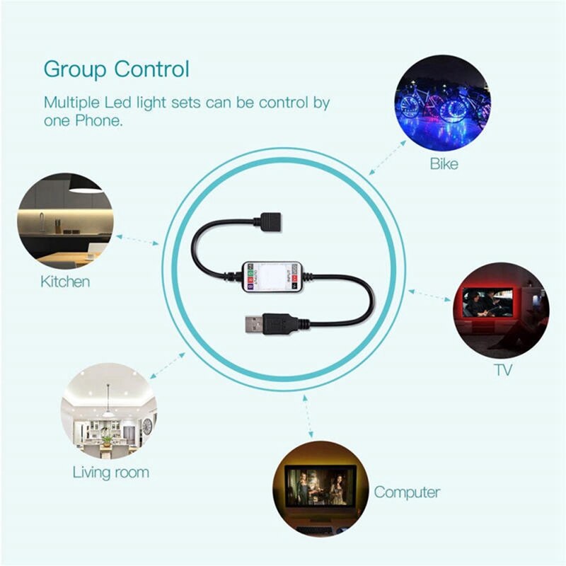 YO-Wireless Bluetooth LED Dimmer Remote Controller DC5-24V With LED 5050 Connector Kit 10 Mm 4-Pin, LED Strip Connectors