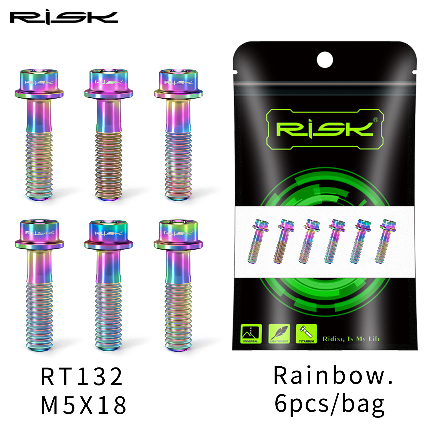 Risiko 6 Stück m5x16mm/m5x18mm Titan Spindel schrauben Schraube Fahrrad Fahrrad MTB Lenker ultraleichte Vorbau feste Schraube Fahrrad zubehör: WHITE