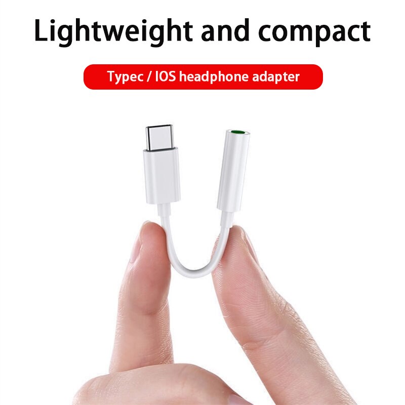 Headphone Adapter For huawei xiaomi Type-c AUX Earphone Adaptador on IOS 14 11 12 13 To 3.5mm Jack Female Male Charger Adapters