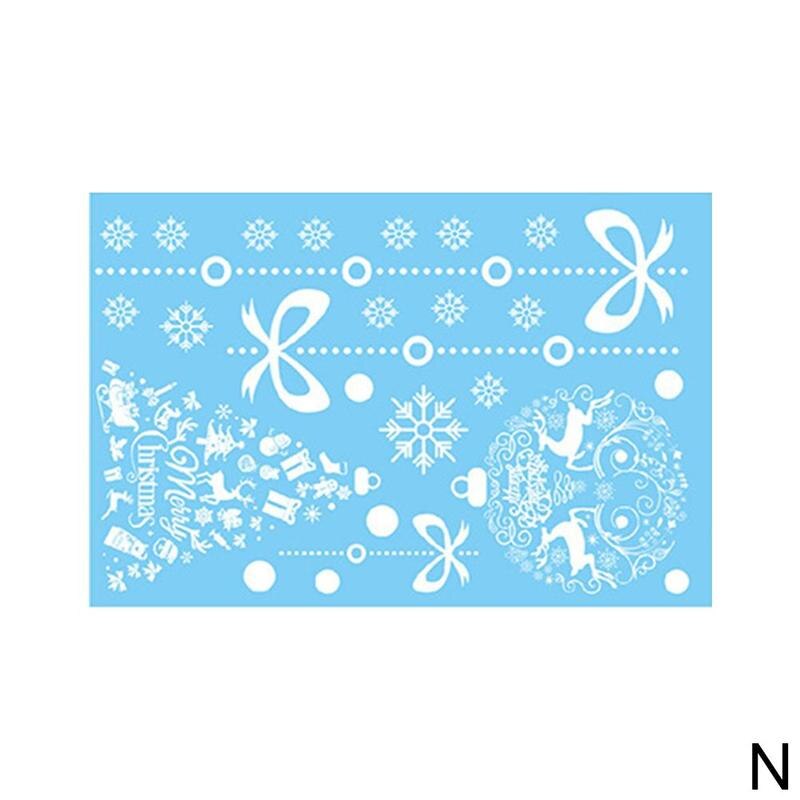 Kerststickers muurstickers statische stickers raamstickers kerstman eland vitrinekast: N