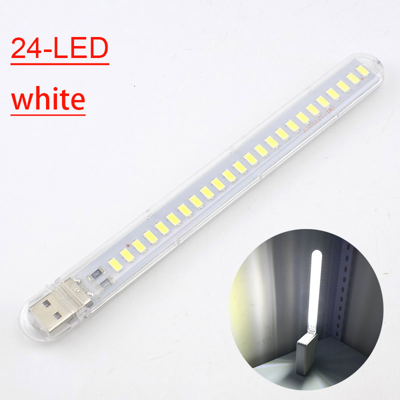 Mini lámpara LED USB de 5V, linterna de lectura de libros, iluminación de luz nocturna para banco de energía, iluminación para ordenador, portátil, PC y portátil: Negro