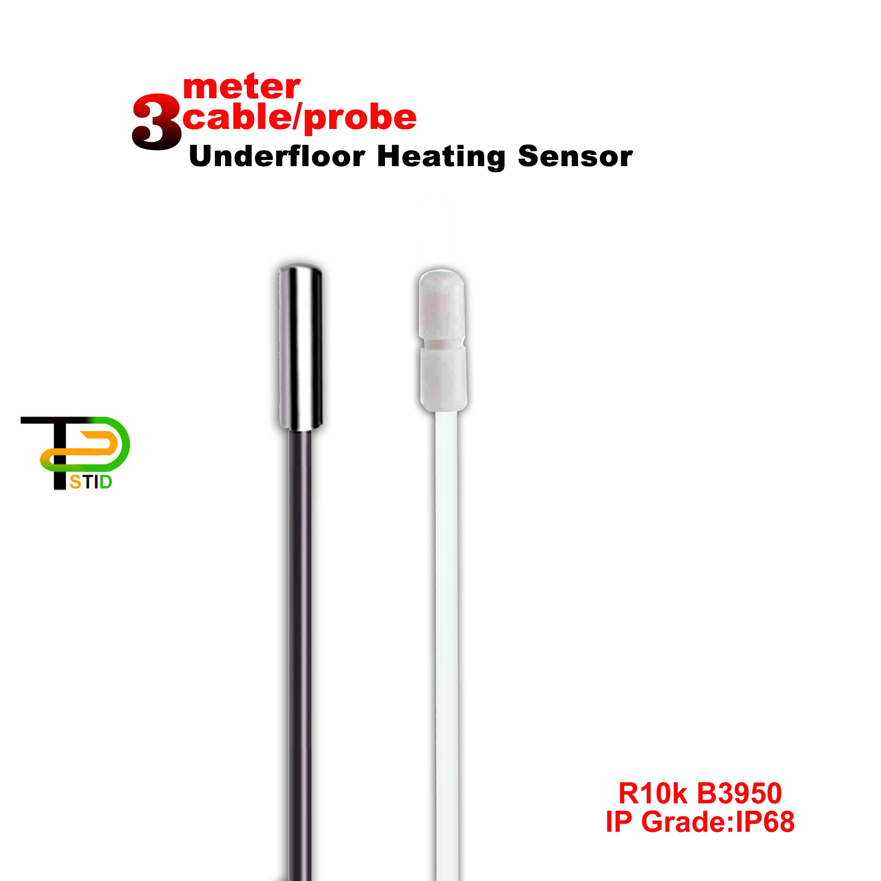 Vloerverwarming Thermostaat Temperatuur Sensor Voor Thermistor 3950 Ntc 10K Kabel 3M