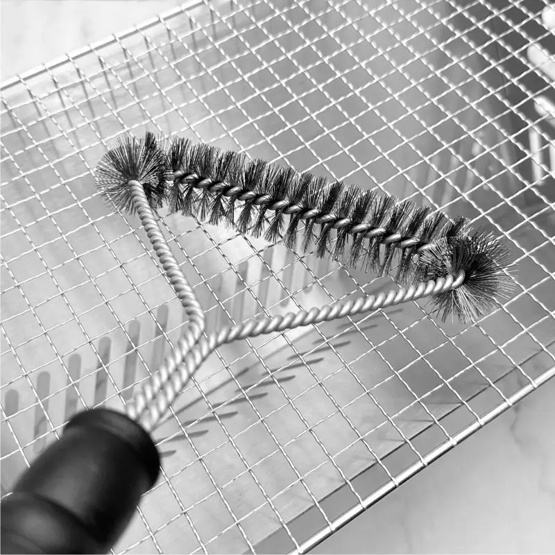 Outdoor BBQ Cleaning Brush Steel Wire Grill Cleaner Tool for Barbecue Grill Oven Mesh Cleaning Brush Kitchen Home Goods