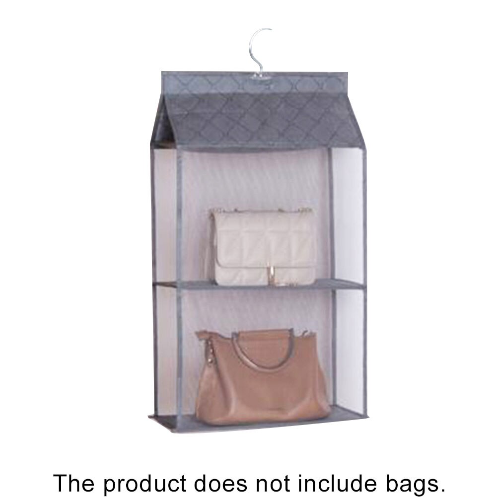 Dust-proof Wardrobe Folding Storage Bags Hanging Holder Organizer 2/3/4-Layer: Grey 2Layer