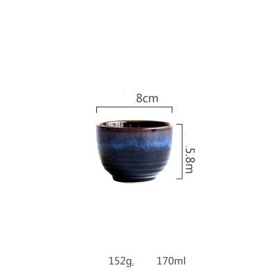 KINGLANG Tiefe Blau Keramik Geschirr 1 Person Porzellan Geschirr Abendessen einstellen Platte Schüssel Tasse Soße Gericht: Tee Tasse