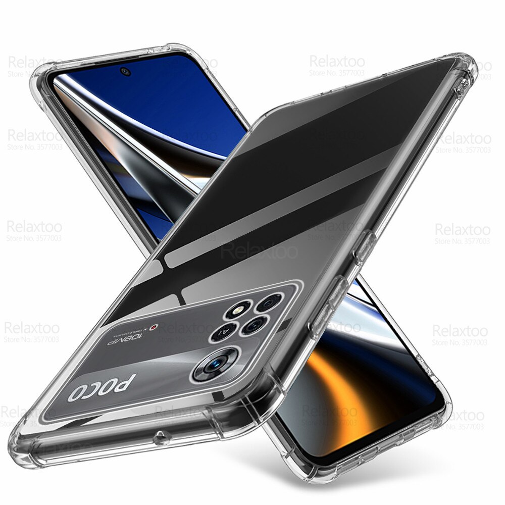 Caso de proteção clara para xiaomi poco x4 pro 5g pocox4 x4pro xiomi poko poxo pouco x 4 pro nfc silicone à prova de choque capa coque