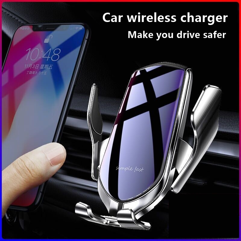 Qi Wireless Car Charger Infrarood Sensor Elektrische Vastklemmen Draadloze Opladen Mobiele Telefoon Houder Draadloze Oplader Voor Iphone