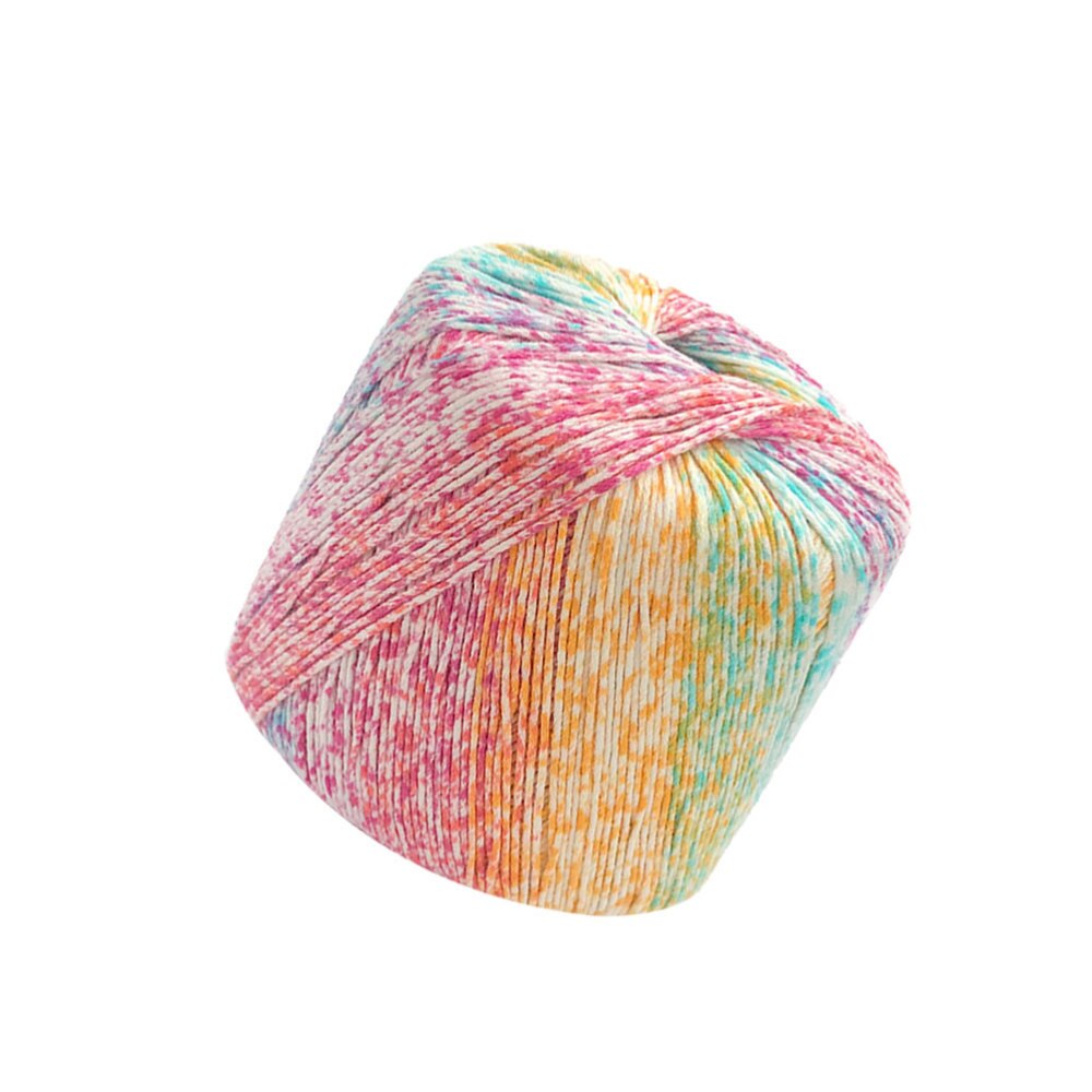 1 Roll 133M Color Segment Dyed Gradient Cotton Yarn DIY Thread Hand Crocheted Scarf Hat Shawl Line Material for Hand Knitting DI: As Shown
