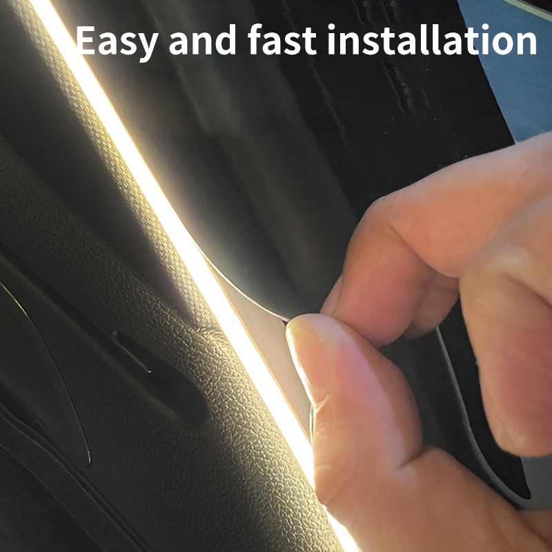 Iluminación de maletero de alto brillo para coche, luz ambiental, decoración interior, cableado LED, tira de luces para puerta trasera con detección automática sin cables