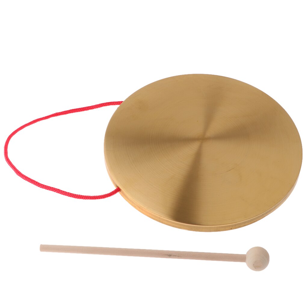 Instrumento tradicional de Metal, platillo con martillo de juego redondo, juguetes educativos para niños de 22cm de diámetro