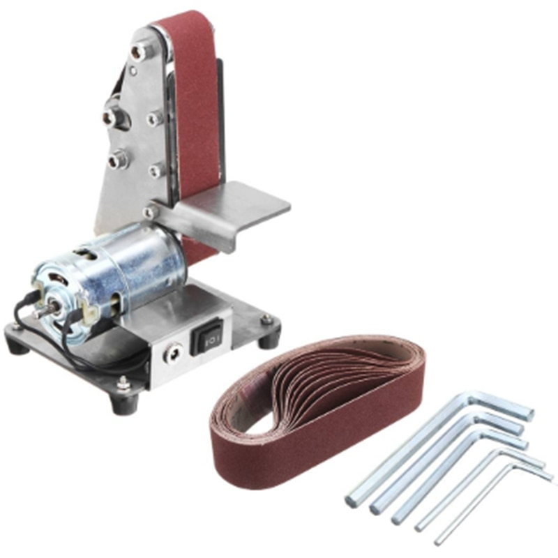 350w mini elektrisk bandmaskin slipmaskin slipning slipning polermaskin slipband slipmaskin gör-det-själv polera skärkanter