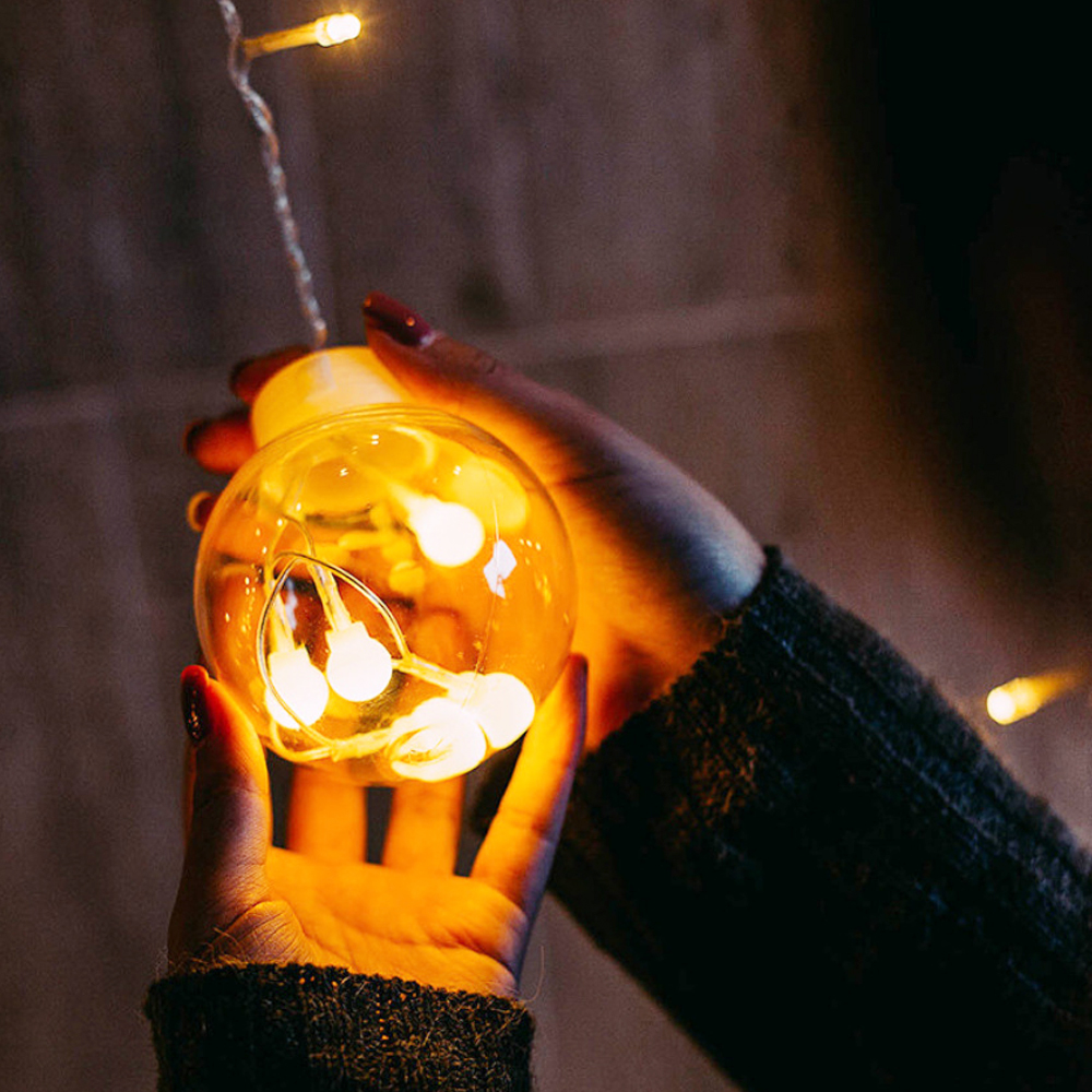 AC220V 12PCS 8 Flashing Modes LED Wishing Ball Curtain Light Shopping Mall Family Restaurant Christmas Decorations Lights