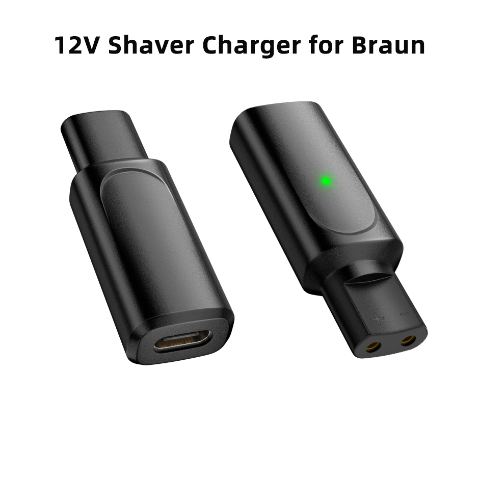 12v usb c barbermaskin laderadapter ladeomformer for braun series 3 5 7 9 6 1 xt5 elektrisk barbermaskin type c til dc strømkontakt