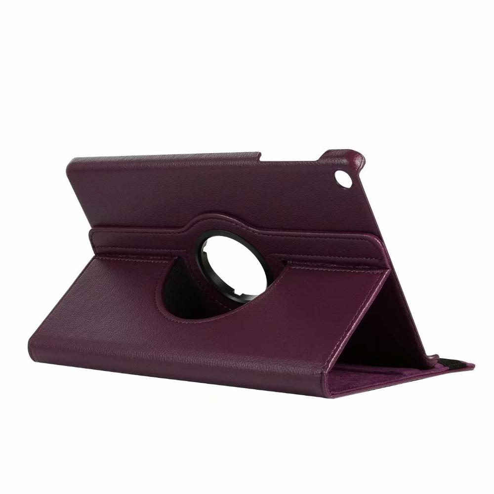 360 Rotating Case for Samsung Galaxy Tab A 10.1 T510 T515 Stand PU Leather Cover for SM-T510 SM-T515 10.1inch case+film+pen: zi se-xuan zhuan