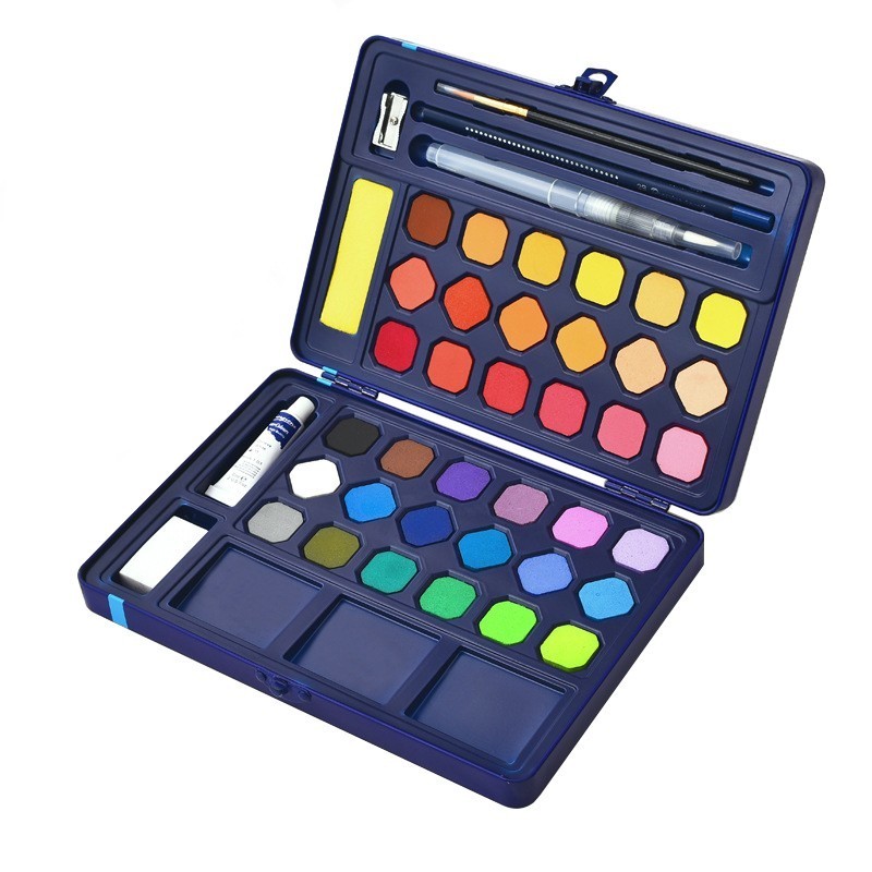 CHENYU 12/18/24/36/48Colors Solid Watercolor Paint Set With Water Brush Pen Watercolor Pigment For Draw Art Supplie: 36 Colors
