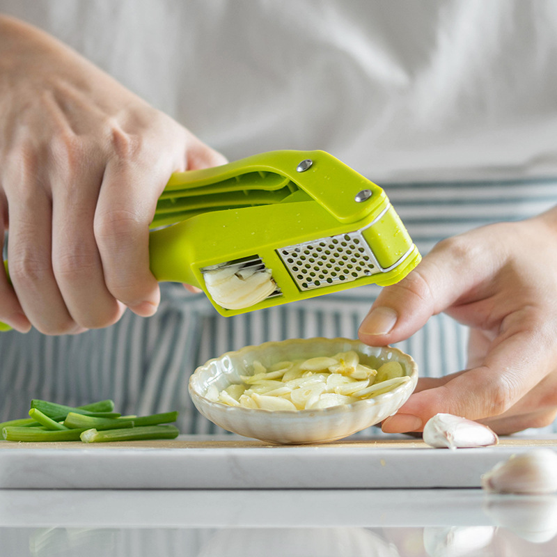 2-In-1 Multifunctionele Knoflookpers Voor Het Persen Van Puree Knoflook En Gesneden Knoflook, Groentepers Voor Thuiskoken Stamper