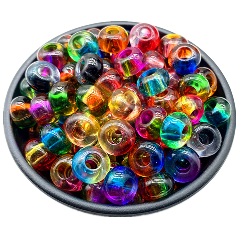 20pcs/lot 15x9mm Mixing Color Big Hole Acrylic Beads Loose Spacer Oblate Circle Bead Necklace Bracelet Pendant Jewelry Making: GRAY
