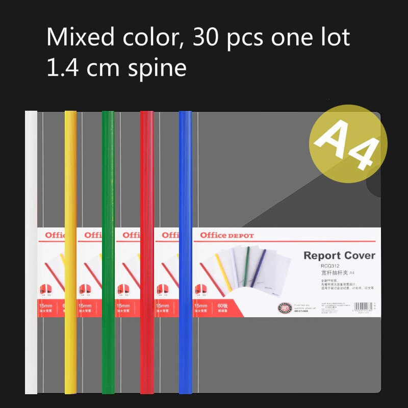 PP Thickened A4 Report Cover &amp; Spine Bar Transparent Reference Book Files Holder Resume Paper Student Book Document Folder: D