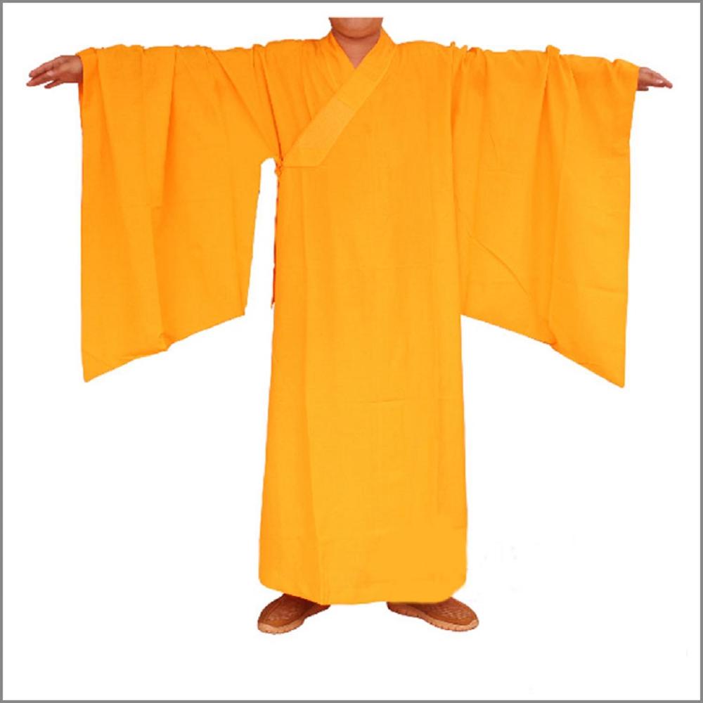 Shanghai Story buddhist Wooden hooks suits clothes lay clothing Monk robes Brown lay Bodhisattva brand Training Uniform Suit: YELLOW / S