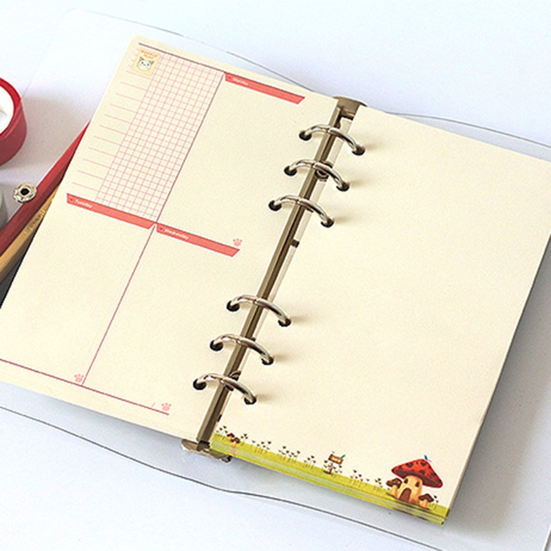A5/a6/a7 pvc notebook notesblok ark omslag filmappe 6 huller bindemiddel diy