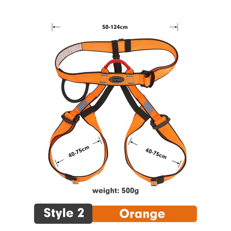 Xinda Outdoor Sports Safety Belt Rock Mountain Climbing Harness Waist Support Half Body Harness Aerial Survival: Style 2 New Orange