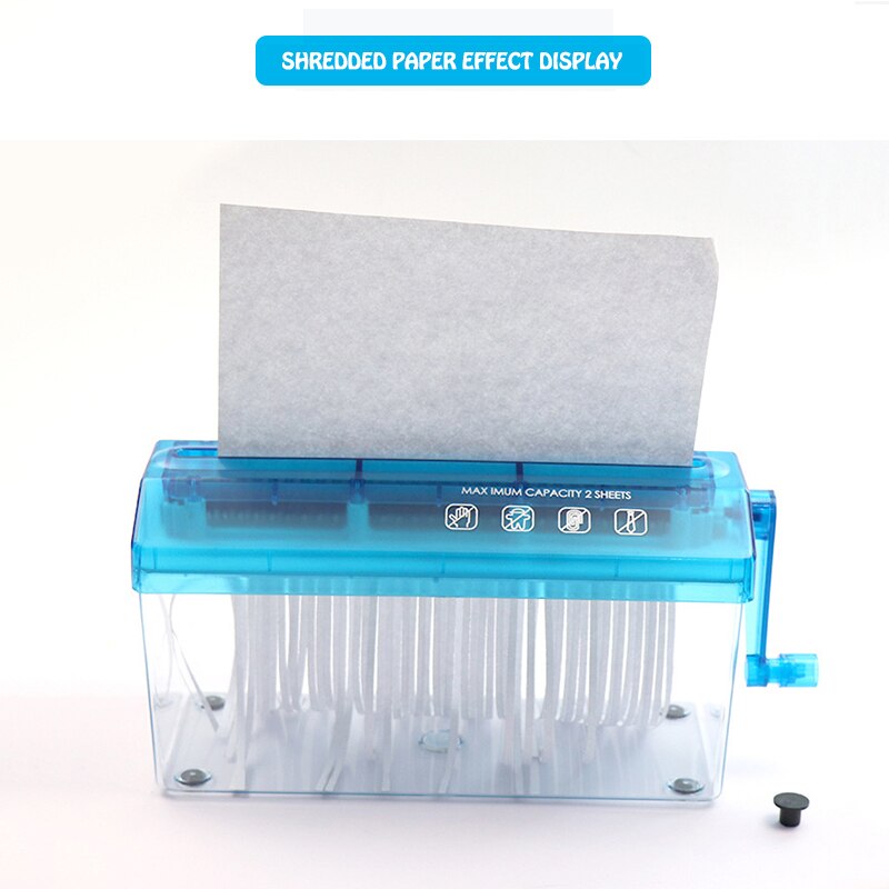 A4 9 "Manual Hand Papier Shredder Document Bestand Handgemaakte Straight Snijmachine Tool voor School Office Thuisgebruik: Blauw