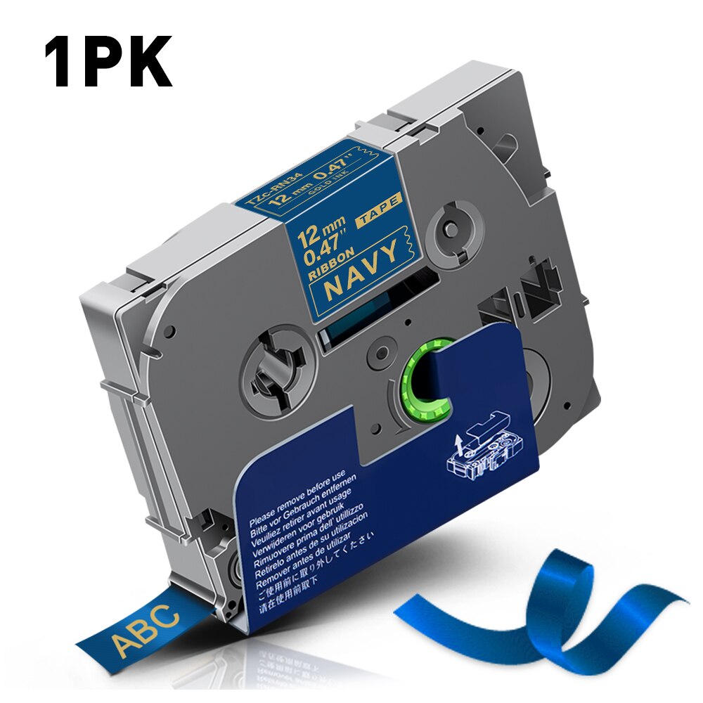 5PK satyna taśma wstążkowa dla brata upiększyć taśma RE34 RN34 R234 RW34 R231 12mm dla brata PT drukarka etykiet PT-H110 PTE100 D600: 1PK RN34