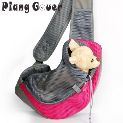 Ademend Kleine Hond Front Draagtassen Mesh Comfortabele Reizen Tote Schoudertas Voor Puppy Kat Huisdieren Carriers: rose / S