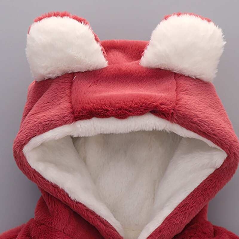 Manteau d'hiver à capuche en velours | Manteau pour bébés garçons et filles, oreilles d'ours de noël, vêtements d'extérieur en coton, YBC038