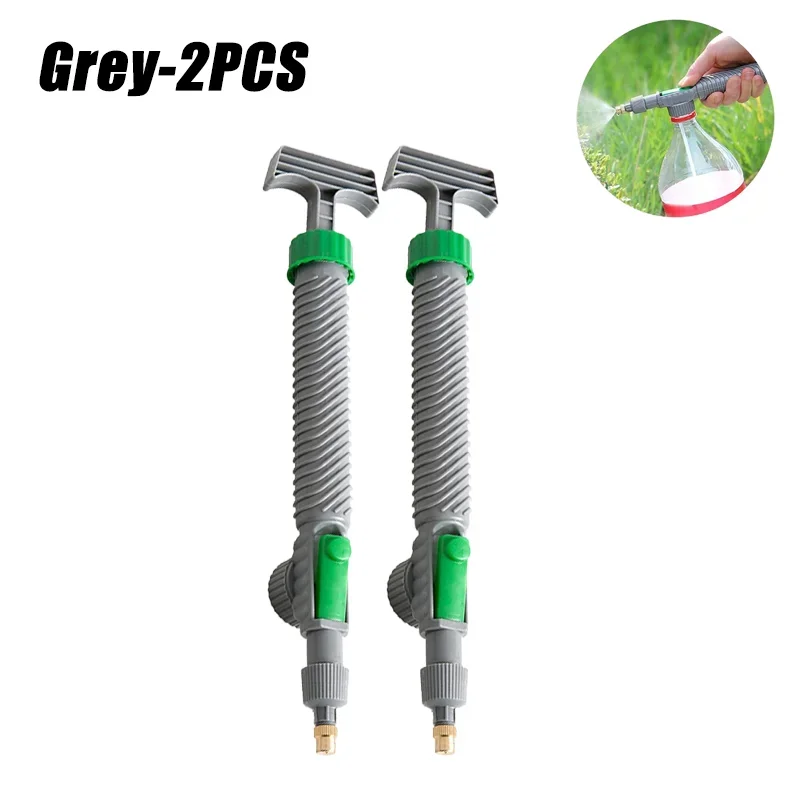 High Pressure Air Pump Manual Sprayer Adjustable Drink Bottle Spray Head Nozzle Garden Watering Tool Sprayer Agriculture Tools: Light Grey