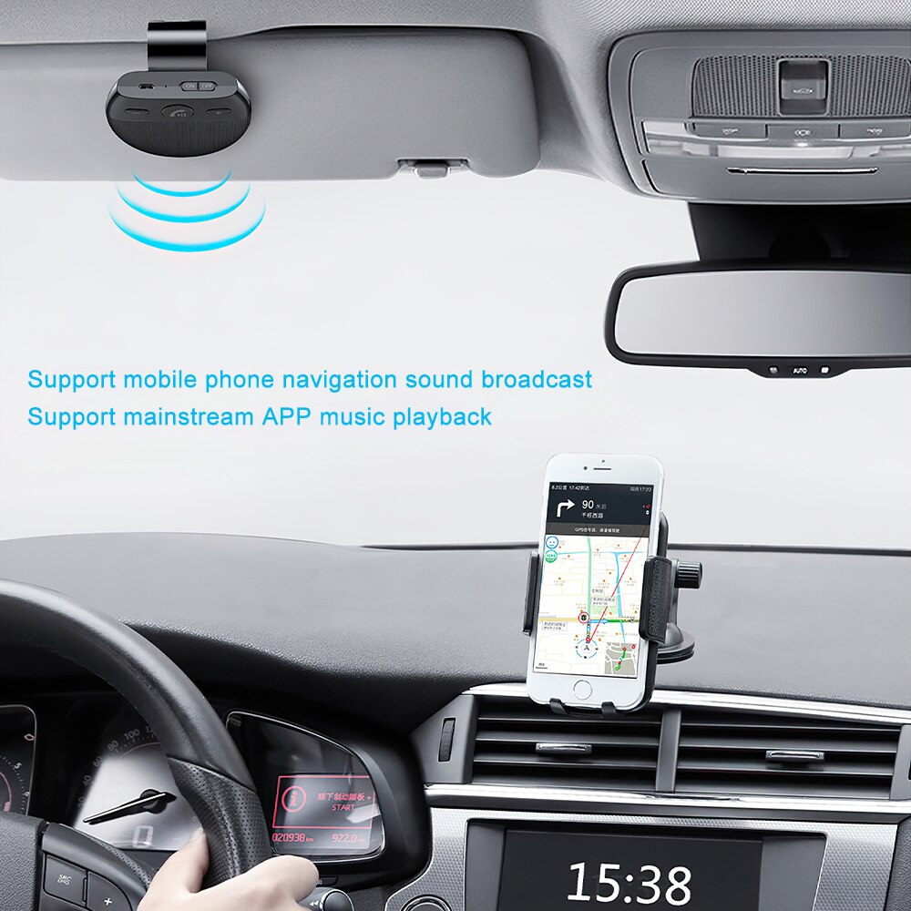 Bluetooth bil telefon solskærm håndfri højttalertelefon med usb bluetooth bilhøjttaler håndfri bilsæt auto tændt