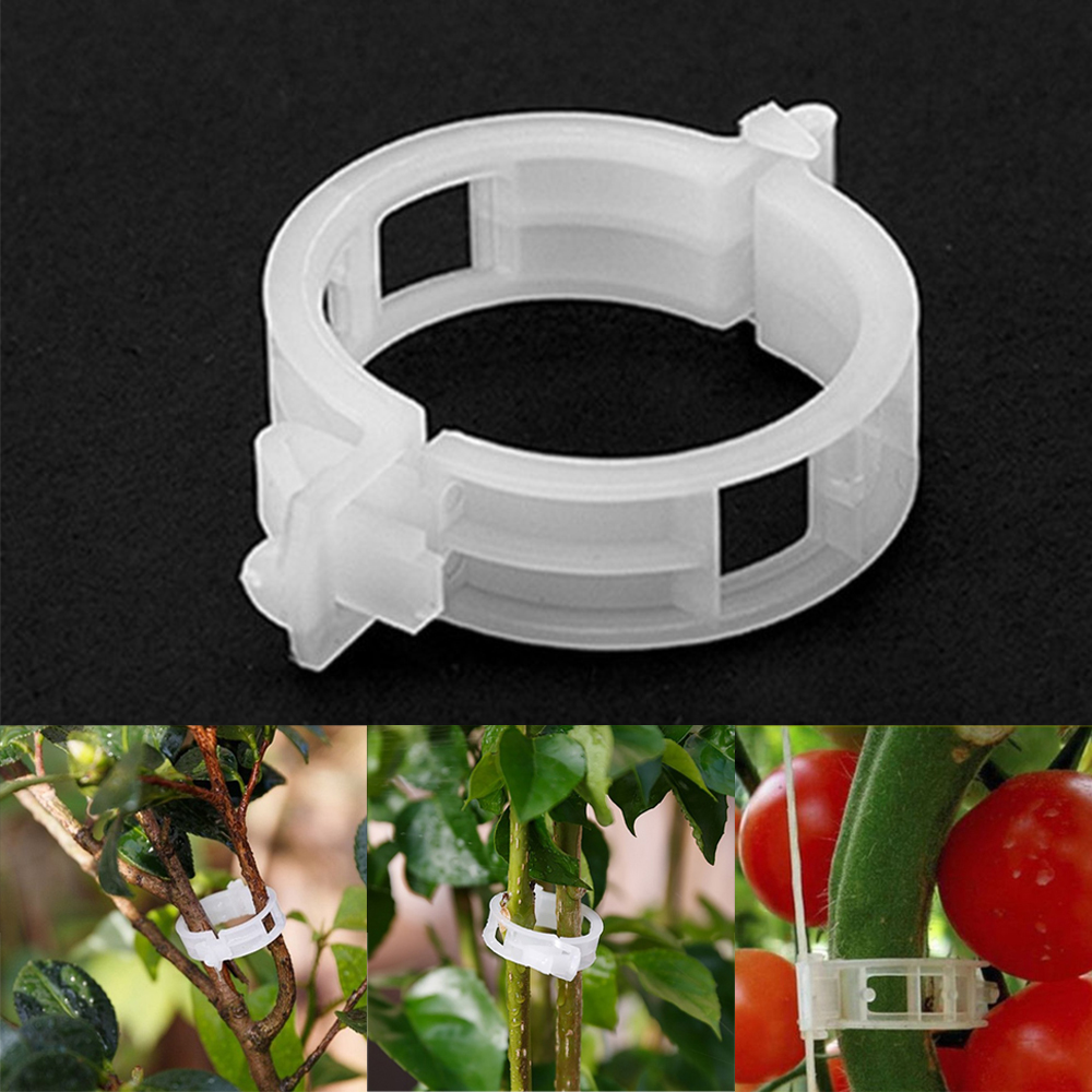 50PC Trellis Tomato Clips Supports Connects Plants Vines Trellis Twine Cages Greenhouse Veggie Garden Plant Clip