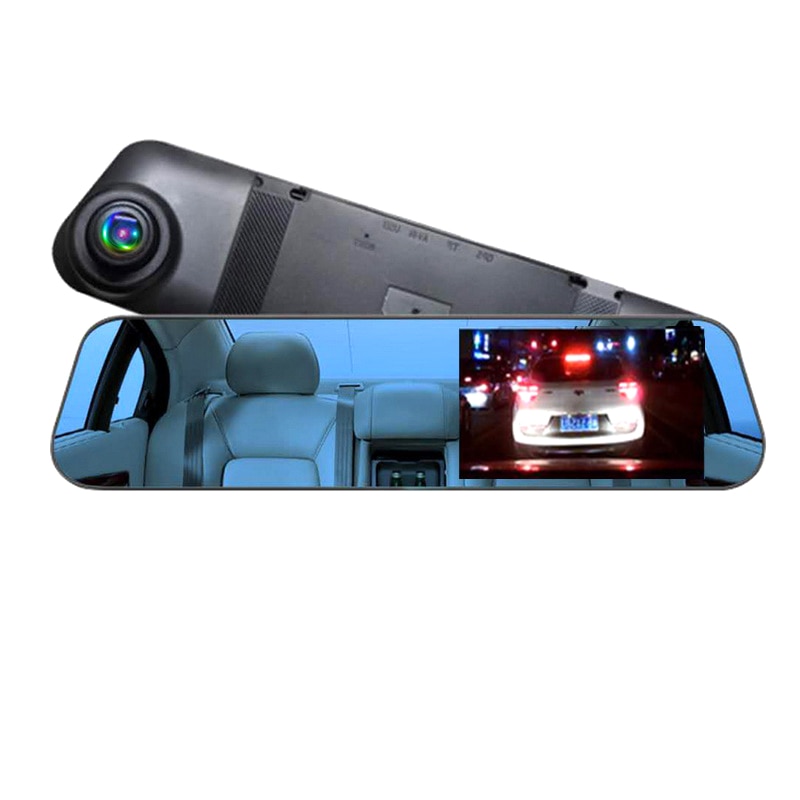 Dashcam videooptager dash cam bil dvrs 5 "lcd spejl dashcam video 1080p fuld cyklus optagelse g-sensor vidvinkel