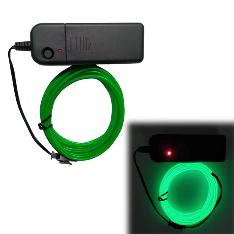 Di incandescenza Legare di EL Luce Al Neon Auto Luci Della Stringa Decorazione Auto Luce Al Neon Lampada A LED Flessibile Ha Condotto La Luce di Striscia di Accessori Auto interno Più Nuovo: green