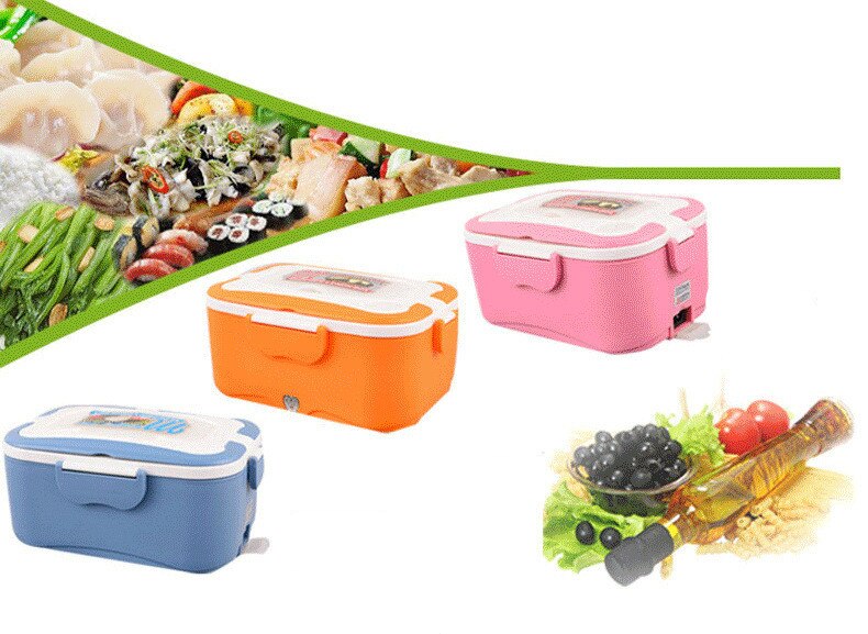 1.5l elektriska lunchboxar bärbara 12v/24v bilar elektriska uppvärmning lunchbox mat för resande box lunchbox för barn: Rosa 12v