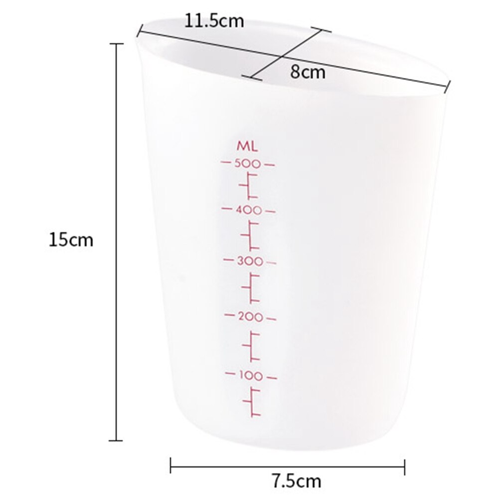 500Ml Silicone Measuring Cup Flexible Chocolate Butter Flour Measuring Cups Kitchen Measuring Cup Beaker Baking