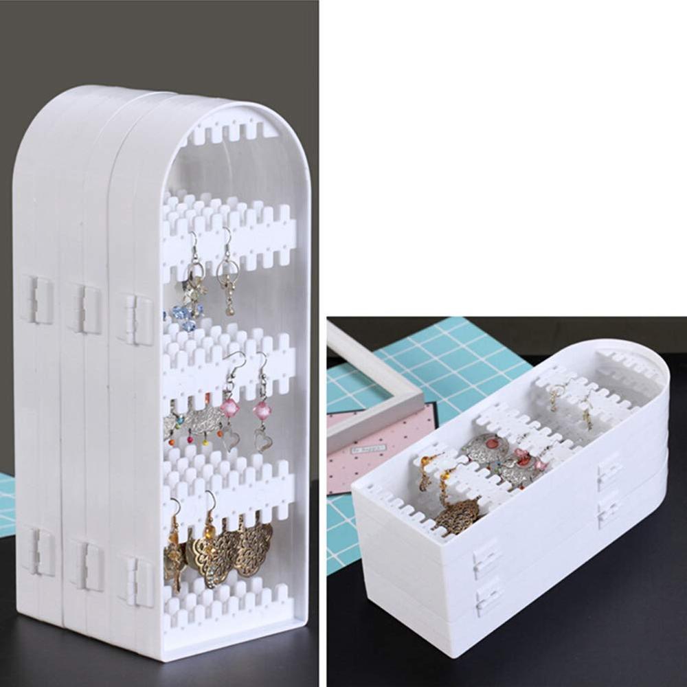 6 Layer 360 Holes Earring Holder Folding Plastic Stand Ear Stud Display Screen Earring Stand Jewelry Organizer Holder-Acrylic