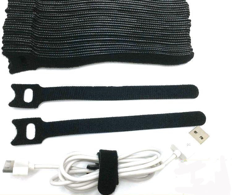 40 stks 300*12mm Magic Nylon Herbruikbare Kabelbinders met Oogje Gaten terug naar kabelbinder nylon band Magic haak lus organizer