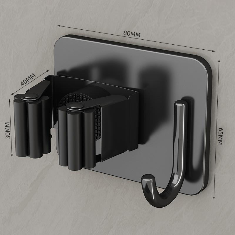 Soporte para fregona de acero inoxidable 304, ganchos multiusos adhesivos montados en la pared, organizador de almacenamiento para el hogar, colgador de escoba: Verde militar
