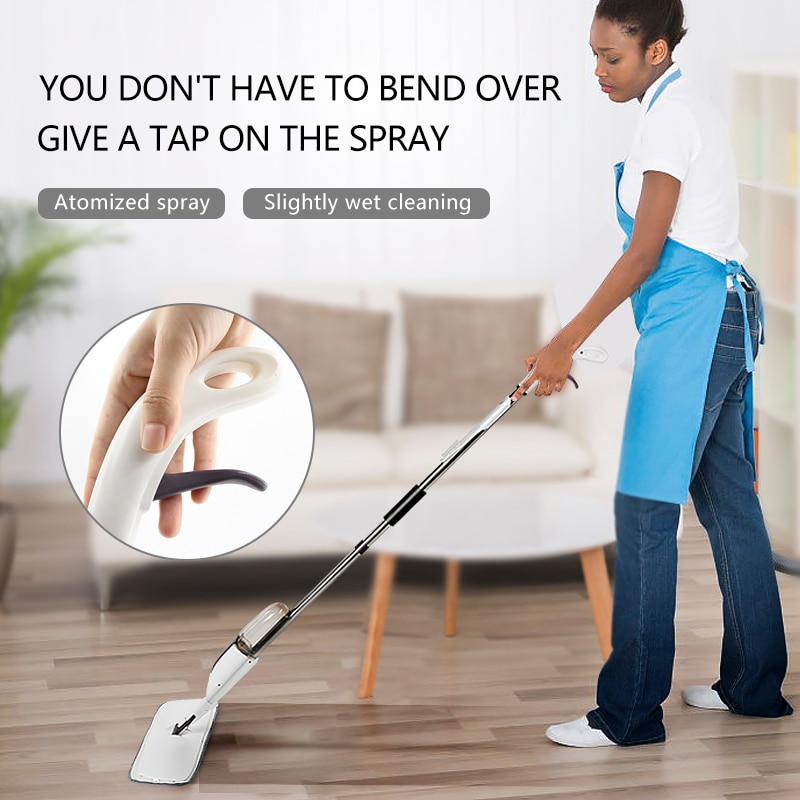 Moppe spray gulv manuel ekstrudering gulvmoppe udskiftelig mikrofiber til hjemmekøkken laminat træ keramiske fliser gulvrengøring