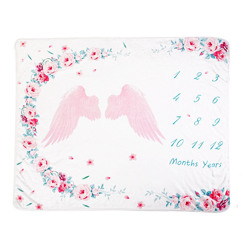 100x120cm Bambino Milestone Coperta Termica Morbido Pile Swaddle Passeggino Avvolge Neonato Floreale Fotografia Puntelli Sfondo di Panno