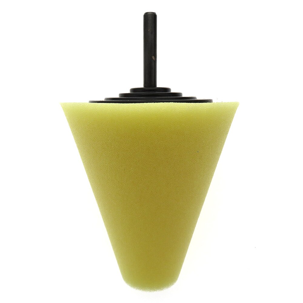 Juego de Herramientas de taladro eléctrico, almohadilla de pulido de esponja, almohadillas de pulido de coche en forma de cono para limpieza de cubo de rueda de coche: 1 PCS Yellow