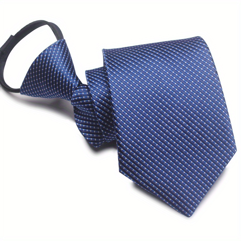 Easy Pull Lazy Tie 1pc 7CM/2.75inch Convenient Tie Business Leisure Navy Blue Series: Gold