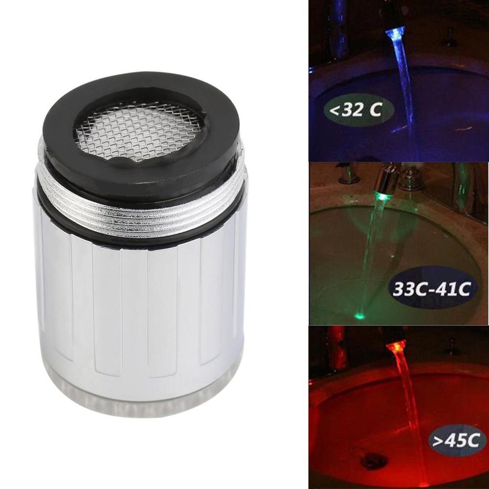 Glow light-up led waterkraan keukendouchekraan nieuwigheid lichtgevende kraanmondstuk badkamerverlichting 3 kleuren 7 kleuren: Temperatuurregeling
