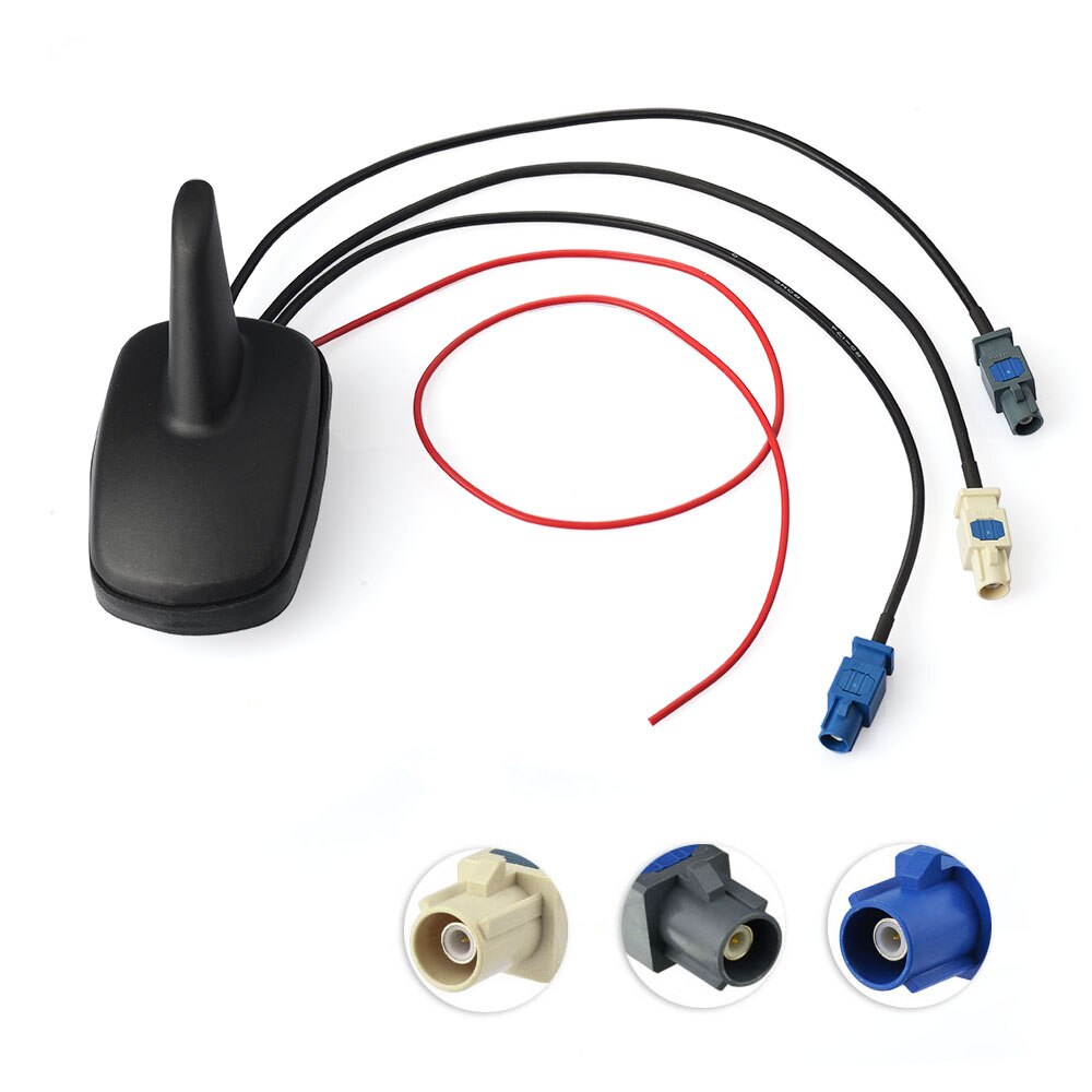 Superbat Car Multi-band Combined Antenna DAB+GPS+FM Radio Amplified Shark Fin Roof Mount Fakra 5m Cable for Alpine Ezi-DAB