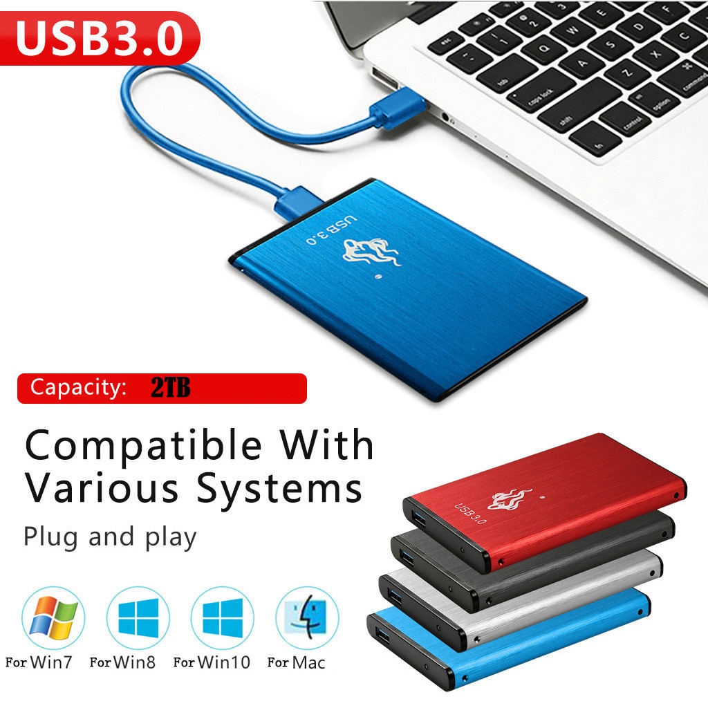 20# 2.5 Inch External Hard Drive Storage 2T USB3.0 HDD Portable External Hard Disk External HDD Hard Drive Disk For PC Laptop