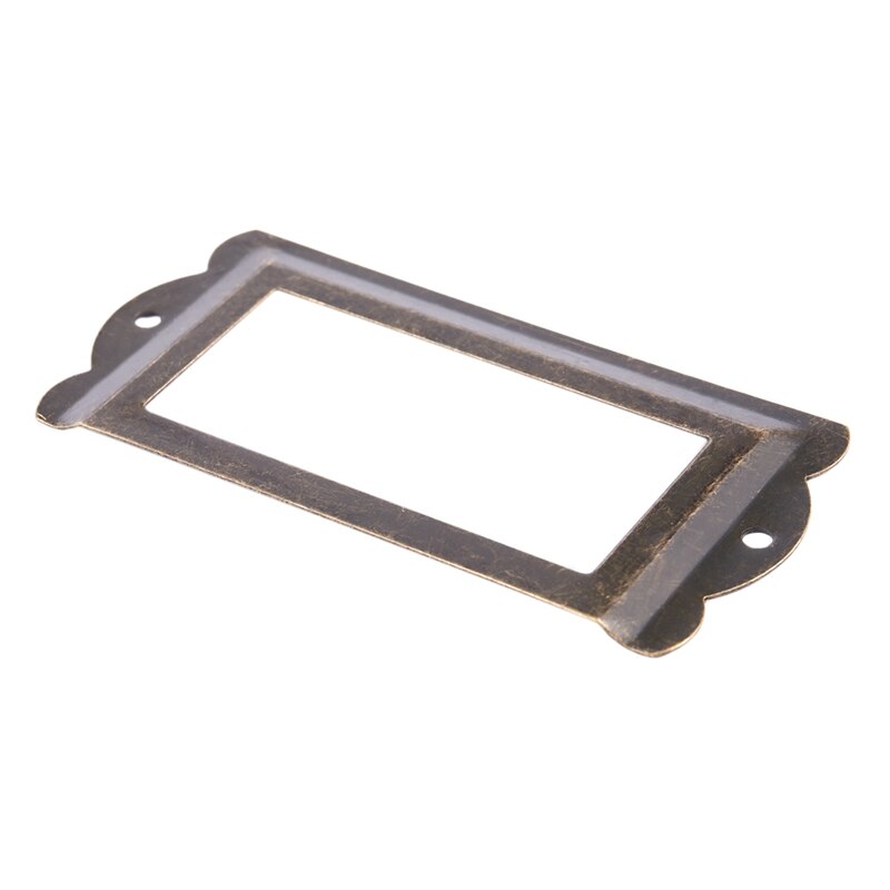Office File Drawer Tag Label Holder 85mm x 42mm 4 Pcs Bronze Tone