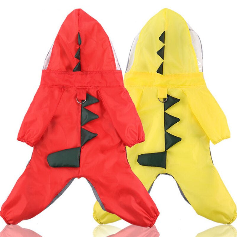Chubasquero reflectante para perro, ropa impermeable para mascotas, disfraz de dinosaurio para perros pequeños y grandes, abrigo de lluvia para perros, Mono para exteriores, capa de Labrador