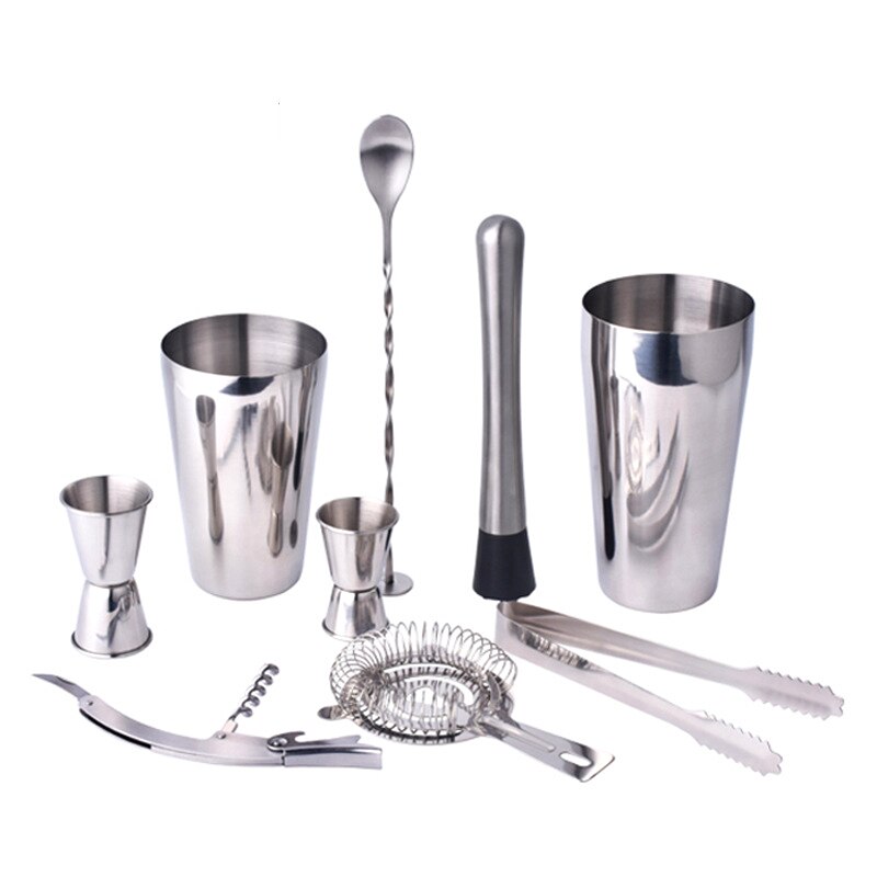 5-8 Stks/set Boston Scheck Rvs Cocktail Shaker Mixer Wijn Martini Boston Shaker Voor Barman Drinken Party Bar gereedschap: 8pcs