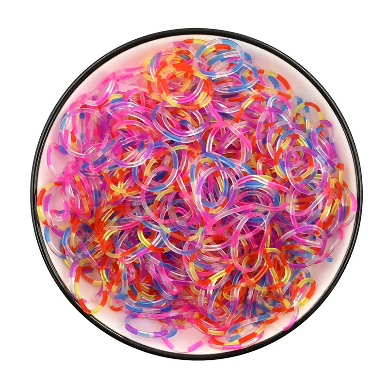 Bandes de caoutchouc pour métier à tisser, bandes arc-en-ciel, faire des bracelets tissés, jouets de bricolage, de Noël pour les enfants, artisanat d'art, 300 pièces: Clair